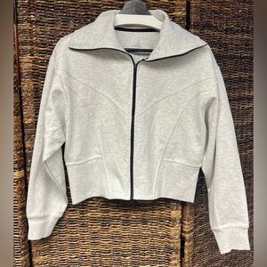 Vively- Women's Light Heather‎ Gray Zip-Up Jacket, Size: Small